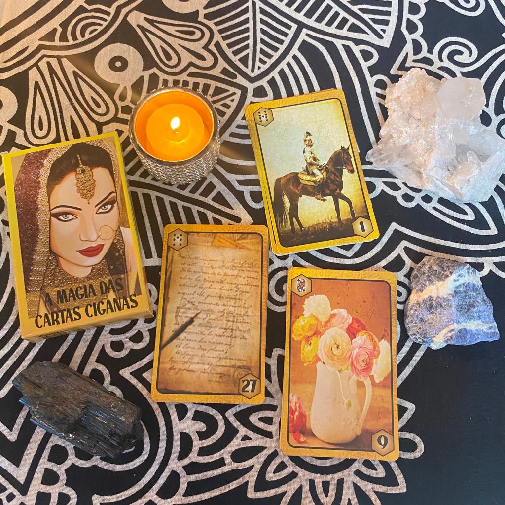 Baralho Tarot A Magia das Cartas Ciganas Amarelo 36 Cartas - META