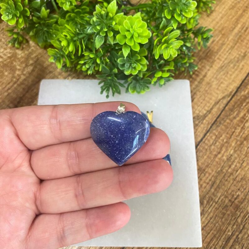 Pingente Quartzo Azul Coração - Sabedoria e Paz
