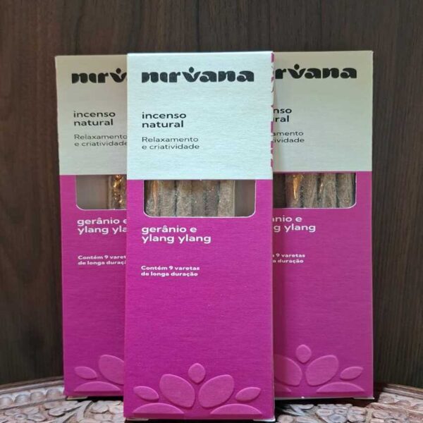 Incenso Nirvana Tradicional - Gerânio e Ylang Ylang