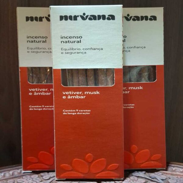Incenso Nirvana Tradicional - Vetiver, Musk e Âmbar